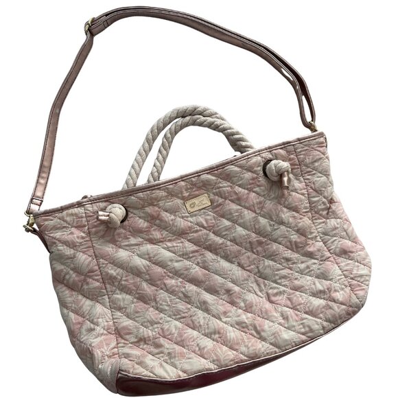Luv Betsey Johnson Quilted Shoulder Bag | Pastel Pink w/ Rose Gold Trim | Shabby - Picture 1 of 16